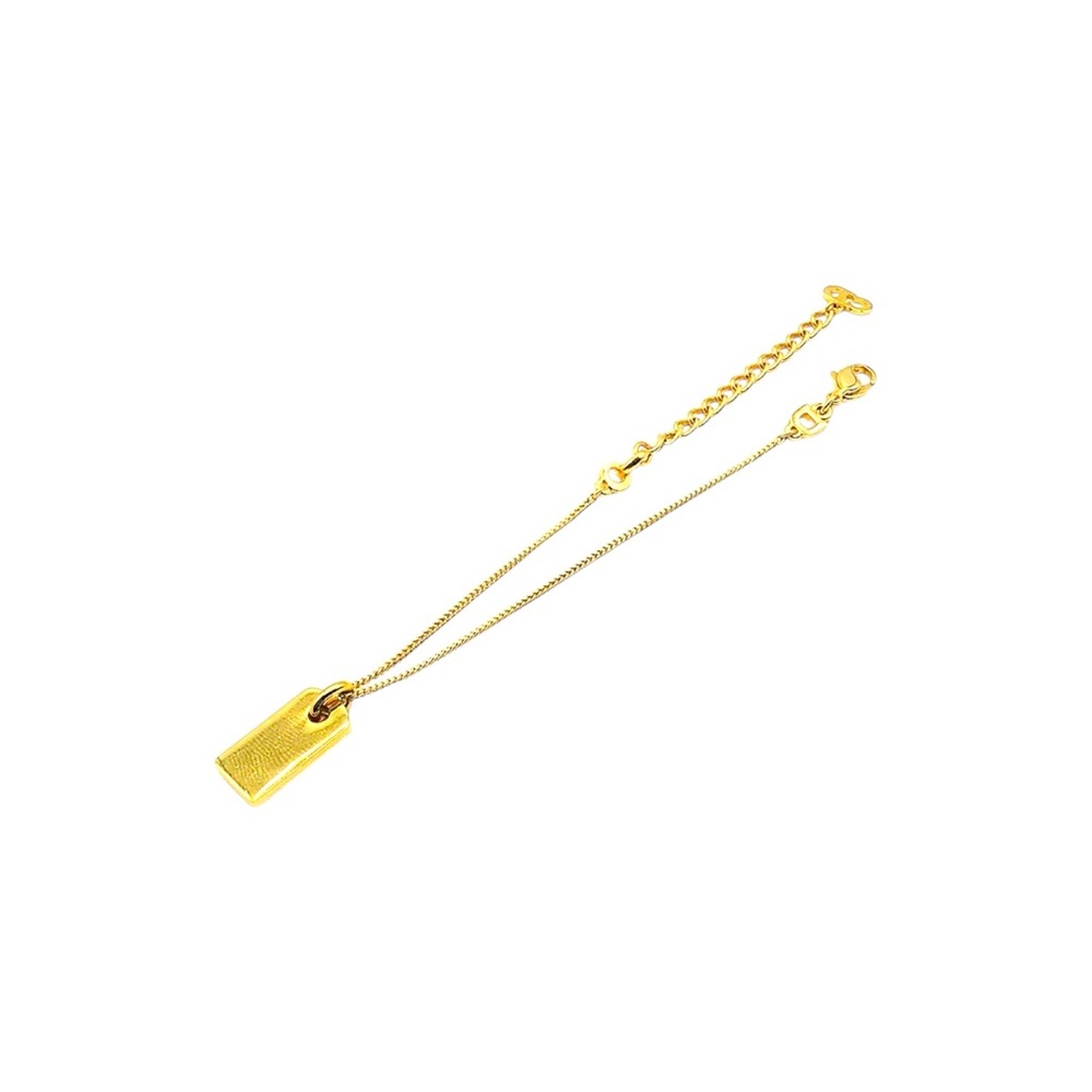 Authentic Christian Dior Gold Tone Red Enamel Tag Charm Bracelet – - Picture 4 of 10
